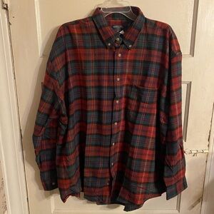 NWT Vintage 90's Salmon River Traders Button Up Red Plaid Flannel Shirt Size XL